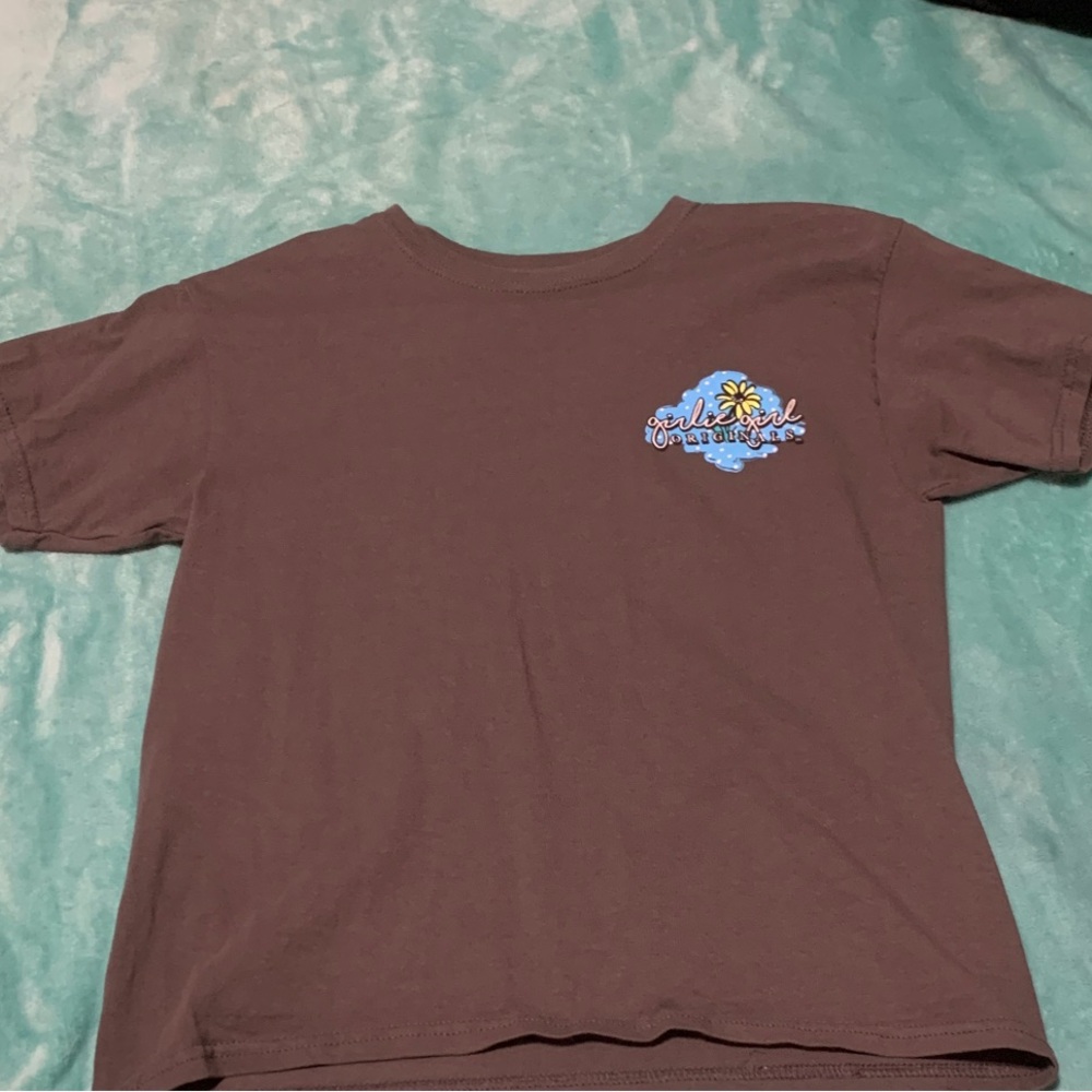 Kids' Brown Graphic Tee with Blue Accents